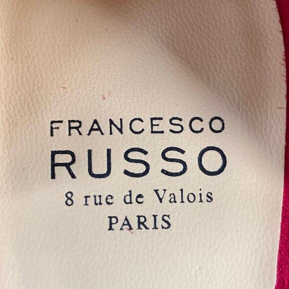 FRANCESCO RUSSO Size 7 Red Suede Pointed Toe D'Orsay Pumps - Picture 8 of 11